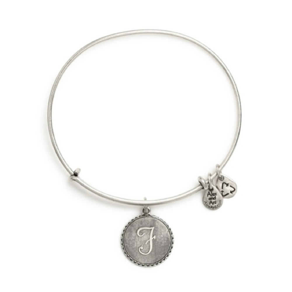 Alex and Ani Silver Charm Bracelet Letter “F”